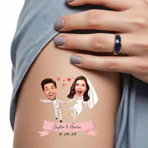 Miniatura 18 de Tatuajes corporales personalizados para despedida de soltera, calcomanías de despedida de soltero, suministros de fiesta con caras divertidas