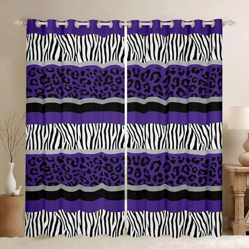 Miniatura 8 de Feelyou Cortinas de ventana de leopardo para decoración de dormitorio, cortina de guepardo africano, diseño de leopardo arcoíris, cortinas de Multi