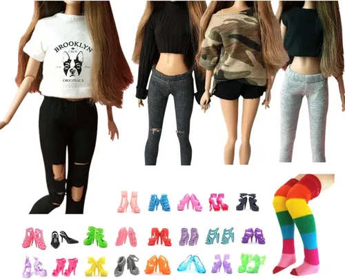 Ropa y accesorios para muñecas, camiseta y pantalones de muñeca Fashionista, zapatos de muñeca para muñecas de 11.5 pulgadas, juguetes de vestir