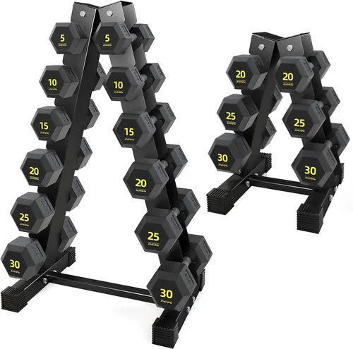 Miniatura 6 de Juego de mancuernas hexagonales de PVC, revestimiento de PVC, juego de mancuernas para entrenamiento de fuerza, gimnasio en casa y entrenamiento