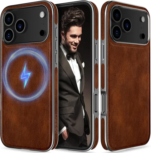 Miniatura 15 de LOHASIC Funda de cuero para iPhone 17 Pro, compatible con MagSafe Professional Business Style Funda protectora de piel sintética de primera calidad