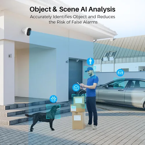 Miniatura 4 de Cámaras de Seguridad Inalámbricas para Exteriores e Interiores, Cámara WiFi de 2K Alimentada por Batería para Seguridad del Hogar, Detección