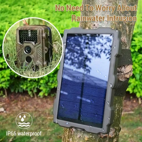 Miniatura 2 de Lixada Panel de carga solar Cámara de rastro Panel solar 1700mAh recargable para cámara de caza Carga solar al aire libre Alimentado por el sol