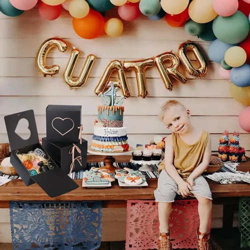 Miniatura 7 de Dekun 3 cajas de regalo con tapas a granel para regalos, cajas de papel con forma de corazón de 9 x 9 x 4 pulgadas, perfectas para regalos de dama