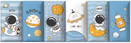 Paneles de pared 3D autoadhesivos para cabecero de 70.86 pulgadas, diseño de dibujos animados suave anticolisión, acolchado decorativo de pared para