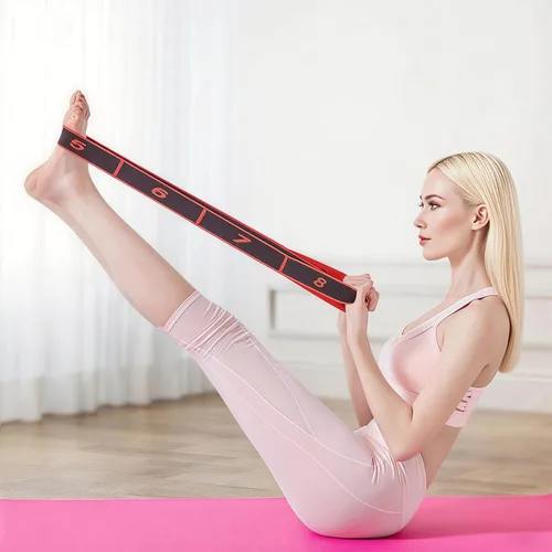 Miniatura 3 de UncleS Banda Elástica de Tensión para Ejercicios, Cuerda de tracción, Cuerda de Estiramiento de 8 Segmentos, Banda de Estiramiento para Pilates