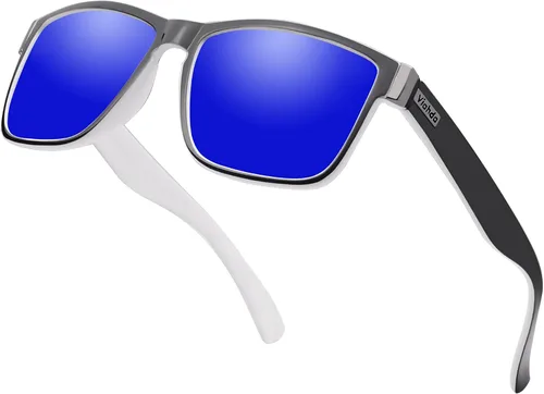 Miniatura 27 de Gafas de sol deportivas polarizadas para hombre Ciclismo Correr Pesca Golf Moda Gafas de sol Mujeres HD6009 C11 Azul Naranja Montura Azul Espejo