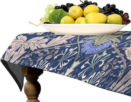 Miniatura 24 de Mantel Floral Retro de Pájaros, Diseño Original Bohemio William Morris Estampado Cubierta de Mesa para Hogar Picnic Fiesta Comedor Cocina William