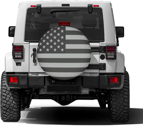 Miniatura 2 de Cubierta de neumático de repuesto con bandera de Estados Unidos, a prueba de polvo, para remolque, RV, SUV y muchos vehículos, 14 pulgadas