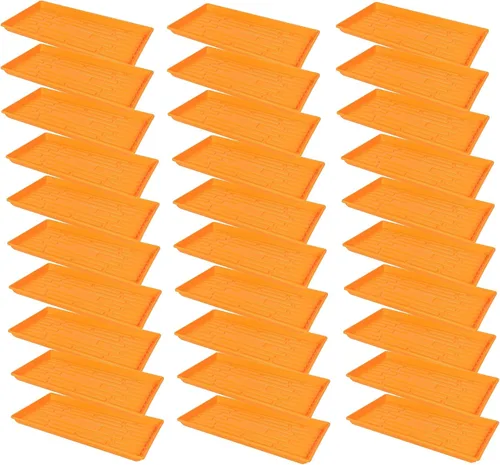 Miniatura 20 de SUNPACK Bandeja de inicio de semillas de plástico resistente de 10 x 20 pulgadas, color negro, 2.5 pulgadas, sin agujeros de drenaje, ideal
