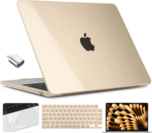 Miniatura 21 de TWOLSKOO Compatible con funda para MacBook Air M4 de 15 pulgadas versión 2025-2023 M4 A3241 M3 A3114 M2 A2941, carcasa rígida de plástico y Cristal