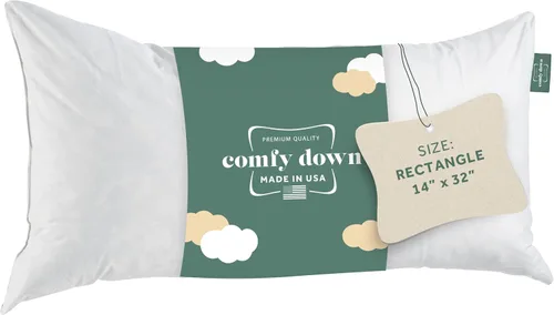 Miniatura 32 de ComfyDown Cojín de 12 x 12 pulgadas, relleno de plumas y plumas, funda 100% algodón, fabricada en Estados Unidos, funda de almohada decorativa suave