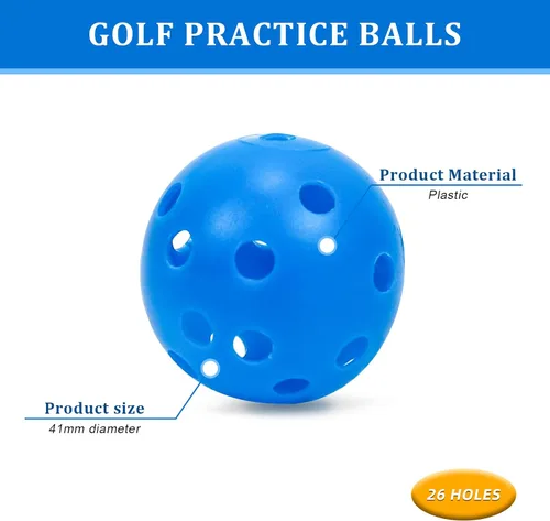 Miniatura 3 de Pelotas de golf de plástico para práctica de vuelo limitado, pelota de entrenamiento de golf hueca para práctica de swing, pelotas de golf