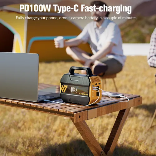 Miniatura 6 de VTOMAN FlashSpeed 300 Estación de energía portátil, batería LiFePO4 de 300 W 230 Wh con 3000 ciclos de vida, carga rápida PD USB-C de 100 W, 6