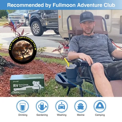 Miniatura 6 de FRIZZLIFE - Filtro de agua para autocaravanas - Filtro de manguera de conexión directa certificado NSF/ANSI 53 y 42 para autocaravana - 0,5 micrones