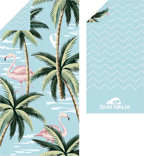 SUN NINJA Toalla de playa de microfibra, sin arena, de secado rápido, ligera y compacta para playa, piscina, yoga y campamento, 63 x 32 pulgadas,