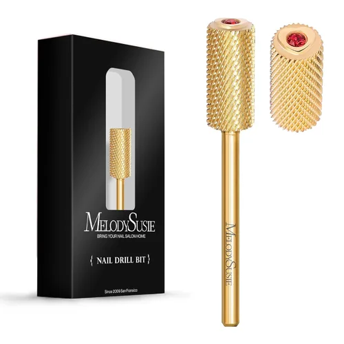 Miniatura 43 de MelodySusie Brocas de uñas de seguridad, brocas de carburo de 2,38 mm de barril grande y parte superior redonda y suave, adecuadas para manicura