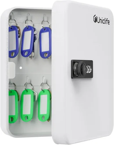 Miniatura 9 de Uniclife Gabinete de llaves de 100 posiciones con cerradura de combinación reiniciable, caja de almacenamiento de seguridad digital negra, Negro