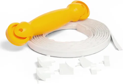 Miniatura 18 de InstaTrim Paquete de Molduras Flexibles Autoadhesivas con Aplicador - Kit de Calafateado de Molduras con Tira de Calafateo Negra de 10 pies de 1/2