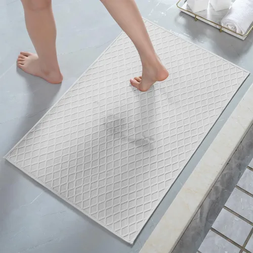 Miniatura 7 de AMOAMI Tapetes de baño ultra delgados, con parte trasera de goma, antideslizantes, absorbentes, para suelo, regadera y lavabo