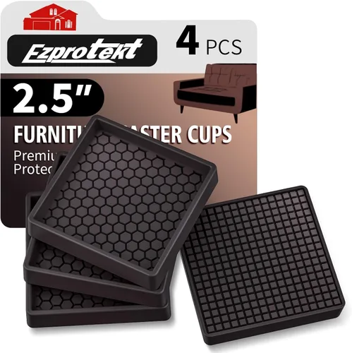 Miniatura 39 de Ezprotekt Almohadillas Antideslizantes para Muebles, 8 Piezas Copas de Ruedas de Goma Antideslizantes de 2.5", Posavasos Antideslizantes