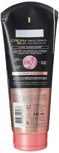 Miniatura 2 de Cream Silk Triple Keratin Rescue Ultimate Acondicionador Recto 11.5 fl oz