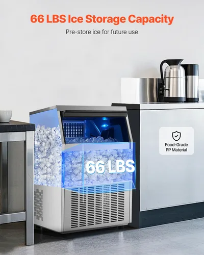 Miniatura 3 de VEVOR Máquina de hielo comercial de 265 libras/24 horas, 108 cubitos de hielo en 15 minutos, máquina de hielo independiente con gran capacidad