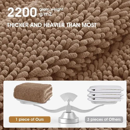 Miniatura 9 de IM HOME Felpudo absorbente de chenilla para exterior de 60" x 36", tapetes para puertas lavables y antideslizantes para perros, tapete de puerta