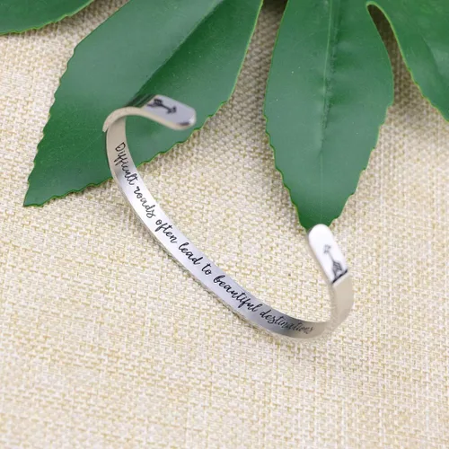 Miniatura 3 de JoycuFF - Pulseras de acero inoxidable para mujer con frase inspiradoramantra (en inglés) oculta, un regalo para mostrarle tu apoyo a tus amigos