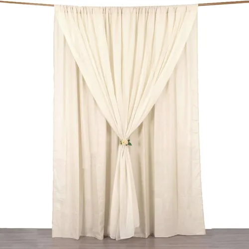 Miniatura 10 de Efavormart - Telón de fondo de gasa de poliéster de doble capa marfil de 20ftx10ft con bolsillos para barra Efavormart