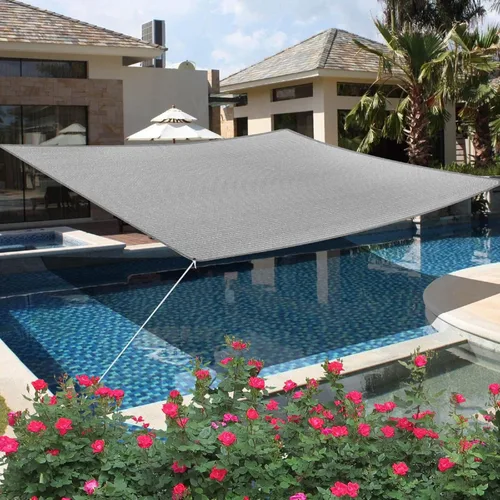 Miniatura 6 de Toldo Vela Rectangular Gris de 6' x 8', Toldo con 95% de Bloqueo UV, Tela de Refugio Awning para Patio Exterior Jardín - Grado Comercial Resistente
