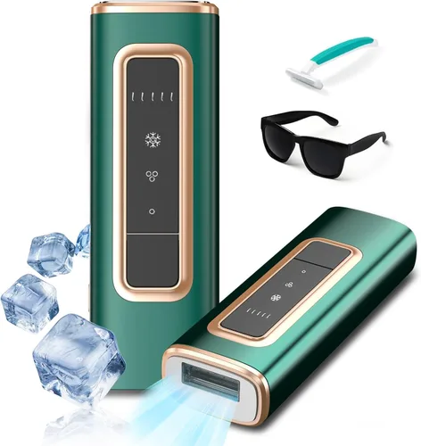 Dispositivo de depilación láser IPL con refrigeración por hielo para mujeres y hombres en casa, flash infinito, depiladora sin dolor para cara,