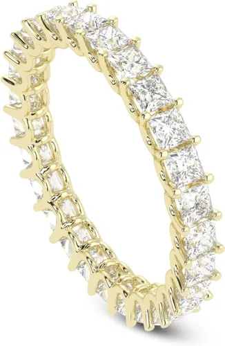 Miniatura 5 de Anillo de boda de princesa de moissanita de 14 quilates, tono oro blanco, rosa, amarillo, anillo de boda de eternidad completa, 2.00 quilates, corte