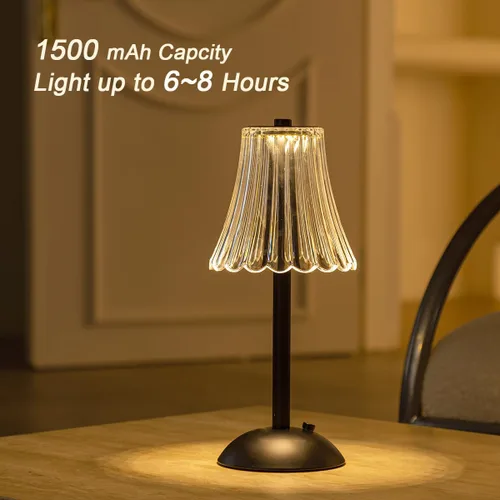 Miniatura 5 de HEQET Lámparas de mesa inalámbricas para el hogar, mesa, comedor, lámparas recargables doradas, lámpara de mesa LED de latón portátil
