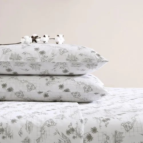 Miniatura 191 de Tommy Bahama - Juego de sábanas tamaño King, ropa de cama de percal 100% algodón con una sensación crujiente y fresca, sábanas con sábana bajera