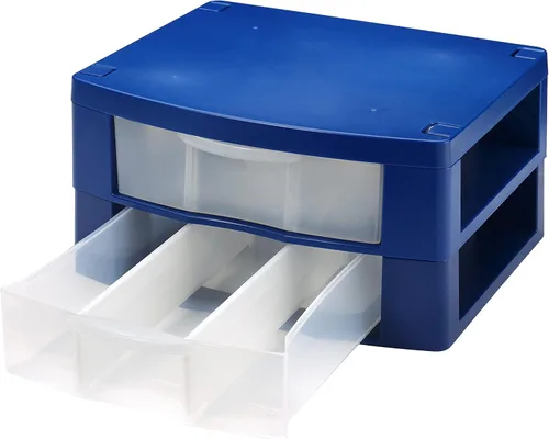 Miniatura 4 de Organizador de casillero con dos separadores de cajones extraíbles, cajones de almacenamiento ajustables, hecho de plástico ABS resistente