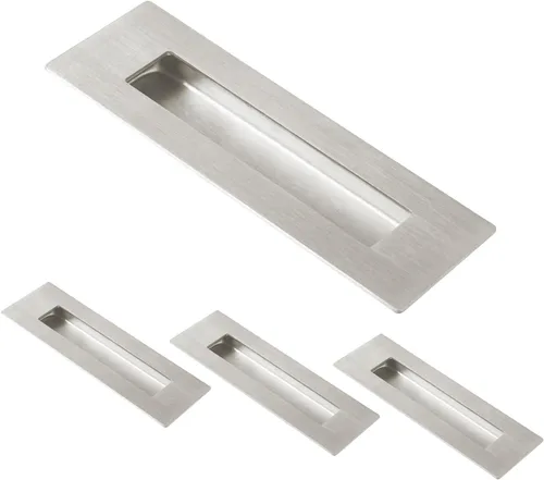 Miniatura 24 de HOMOTEK Paquete de 4 tiradores de puerta corrediza empotrados de 5.91 pulgadas para puertas corredizas de granero, cajón de gabinete, tamaño pequeño