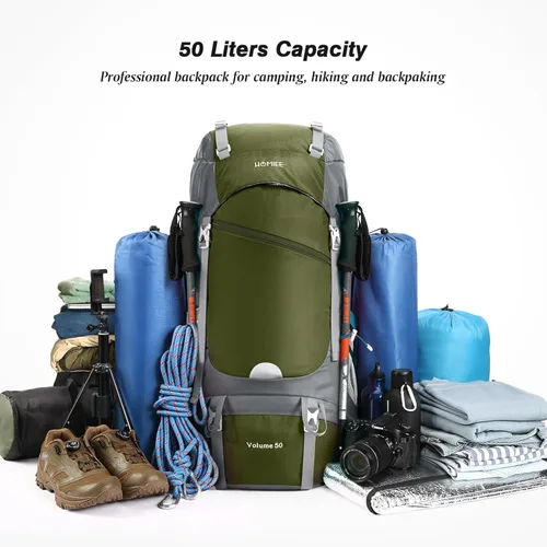 Miniatura 3 de HOMIEE 50L Hiking Backpack Travel Bag Waterproof Camping Rucksack with Rain Cover Lightweight Backpacking Backpack