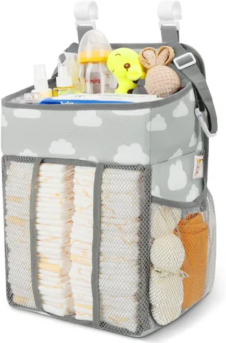 Miniatura 4 de Maliton Organizador de Pañales Colgante - Caddy para Mesa de Cambio, Cuna, Pack n' Play - Apilador Contiene 52+ Pañales - Organizador de Guardería