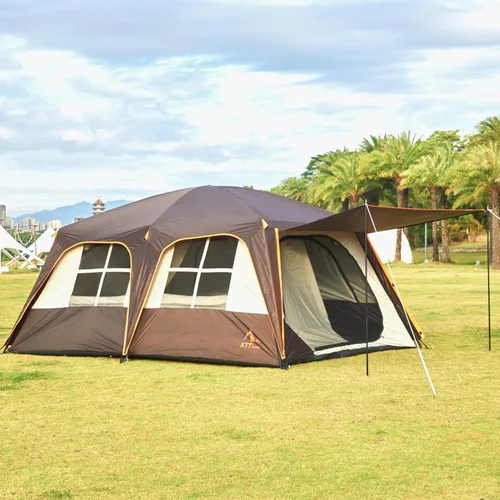 Miniatura 4 de KTT Extra Large Tent 6-12-14 Person,Family Cabin Tents,2 Rooms,3 Doors and 3 Windows with Mesh,Straight Wall,Waterproof,Double Layer,Big Tent for