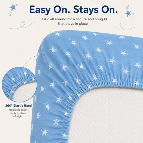 Miniatura 4 de Organic Cotton Bassinet Sheets, 3-Pack Fitted Bassinet Mattress Sheets for Baby Boys & Girls Compatible with Halo BassiNest, Graco, Baby Delight &