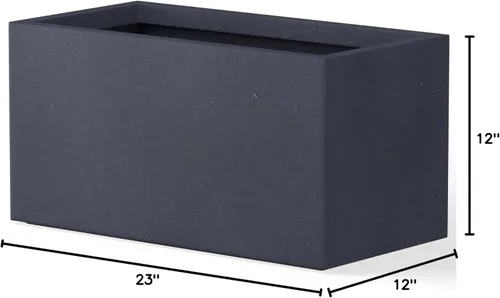 Miniatura 2 de Kante Macetero rectangular de hormigón de 23.2 pulgadas de largo, macetas grandes para interiores y exteriores con orificio de drenaje y tapón