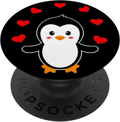 Miniatura 6 de Emperor Pingüino Corazón Rojo Antártida Regalo de Invierno Blanco PopSockets MagSafe PopGrip para iPhone