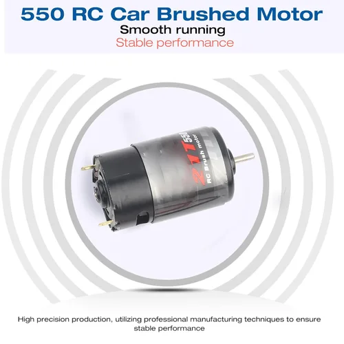 Miniatura 5 de VGEBY Motor cepillado, 12T/21T/29T/35T Vehículo de control remoto estándar 550, motor cepillado RC de alto bajo ruido, apto para vehículos RC