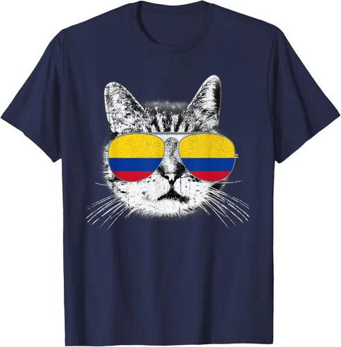 Miniatura 75 de Camisa de bandera de Colombia, orgullo colombiano, gato, hombres, mujeres, niños, camiseta de regalo