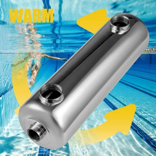 Miniatura 5 de Intercambiador de calor de piscina en línea, calentador de piscina de acero inoxidable, carcasa y tubo, intercambiador de calor para piscinas, spas