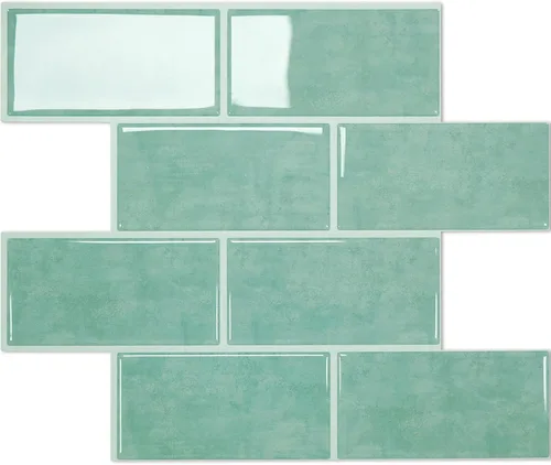 Miniatura 11 de STICKGOO Azulejos de Subway de 10 Hojas para Despegar y Pegar para Salpicadero, Azulejos de Vinilo Autoadhesivos Negros para Pared, Salpicadero