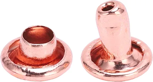 Miniatura 8 de Tgoon Remaches de doble tapa, 100 remaches de cuero, remaches de oro rosa, remaches de hierro y metal, botón redondo rápido para bolsos, bolsos