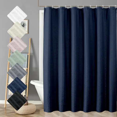 Miniatura 37 de Aiyufeng Moga - Cortina de ducha verde salvia, cortinas de ducha texturizadas en relieve 3D para baño, cortina de baño de tela de poliéster de lujo