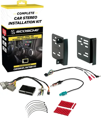 Miniatura 11 de Scosche ICCR6BN Kit de instalación de radio Double DIN para salpicadero Compatible con vehículos selectos Chrysler, Dodge, Jeep y RAM de 2007-2019